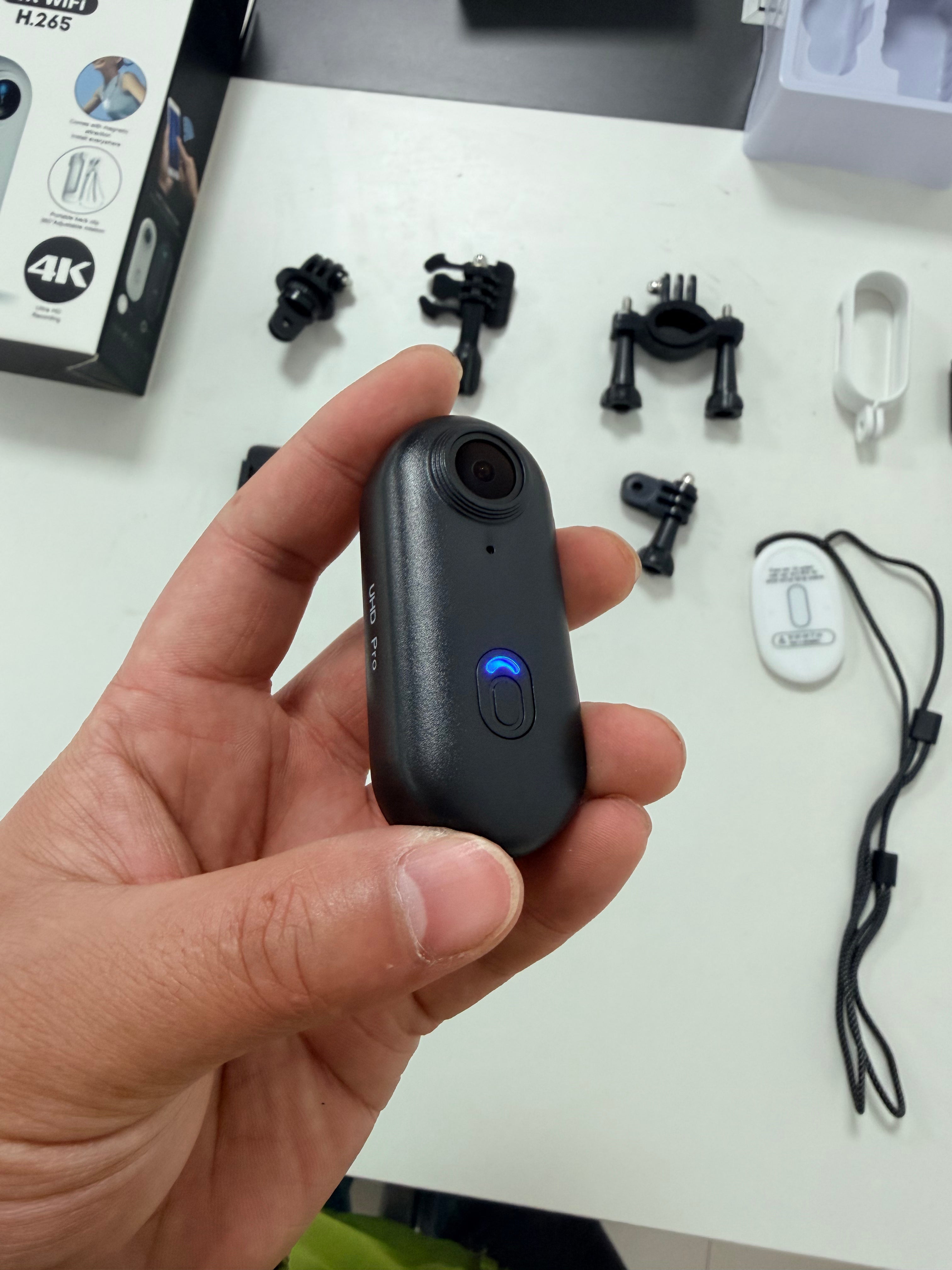 VantCam 4K Thumb Sports Camera  — Complete Kit (9 Accessories Included)